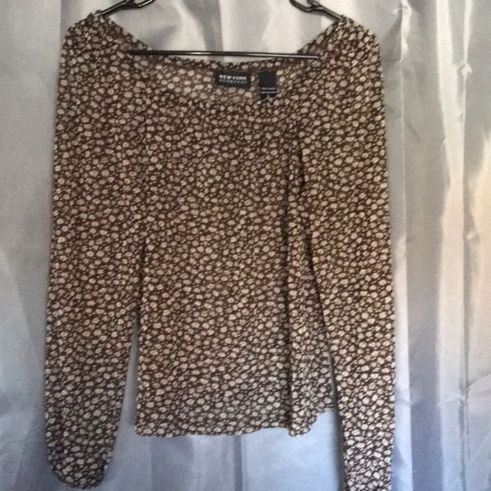 Long sleeve sheer shirt.